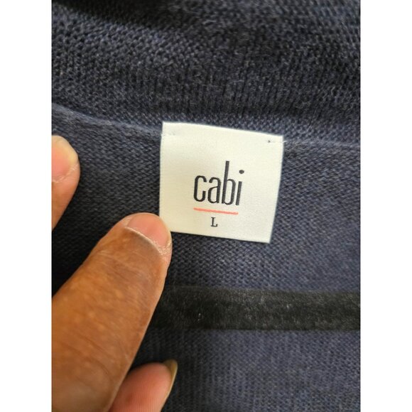Cabi Open-Back Knit Boho Sweater Dark Navy Blue L Women's - Picture 5 of 9